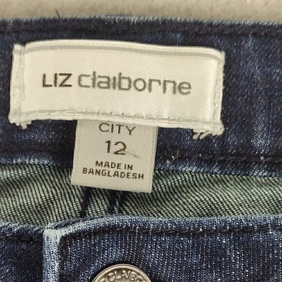 Liz Claiborne City Women's Cotton Blend Straight Leg Blue Jeans Size 12 - Picture 9 of 11